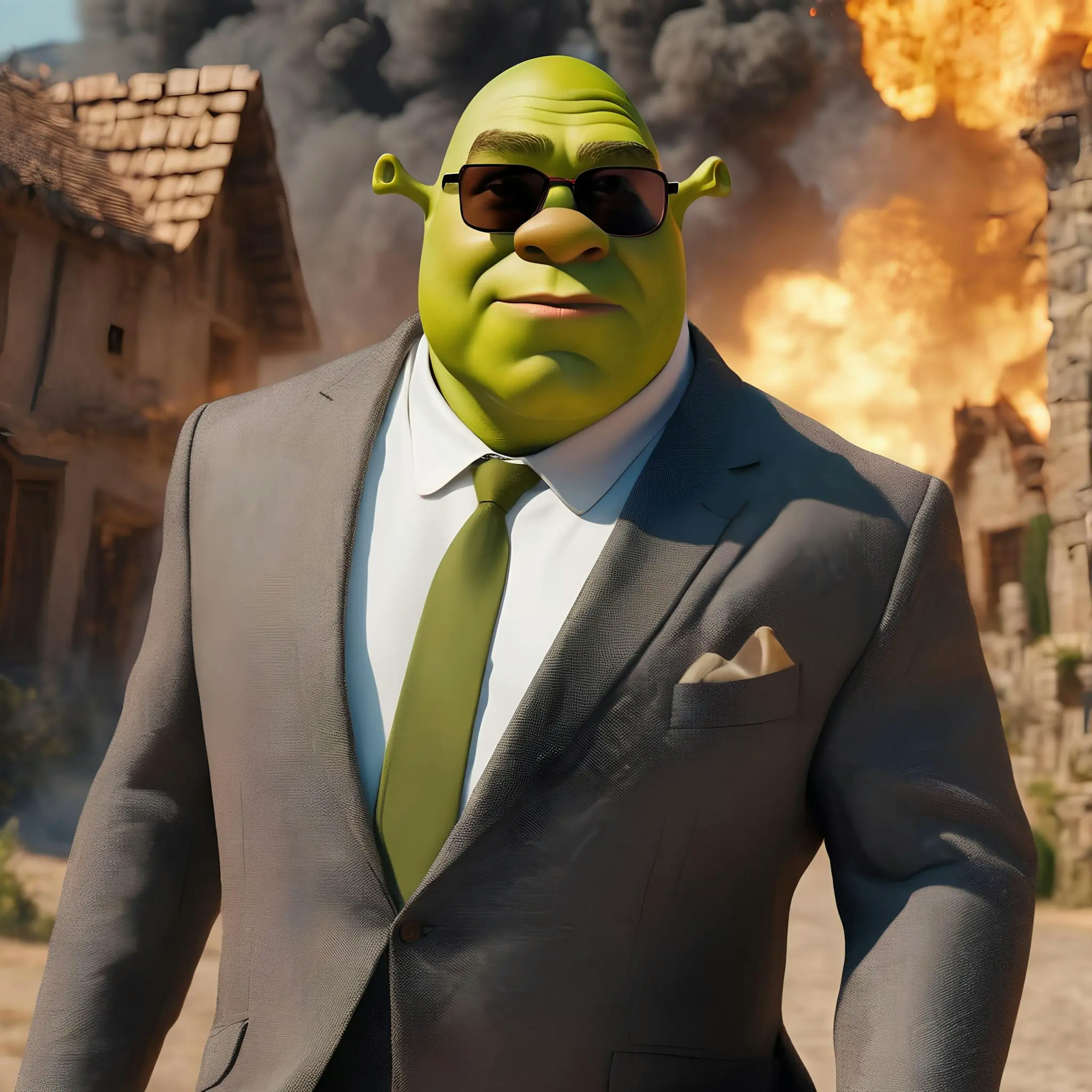 Naklejka/Wlepa Shrek Nie Patrzy Na Wybuchy